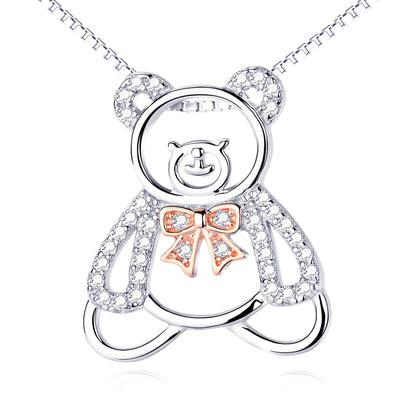 Cute Bear Necklace S925 - ElineBeryl