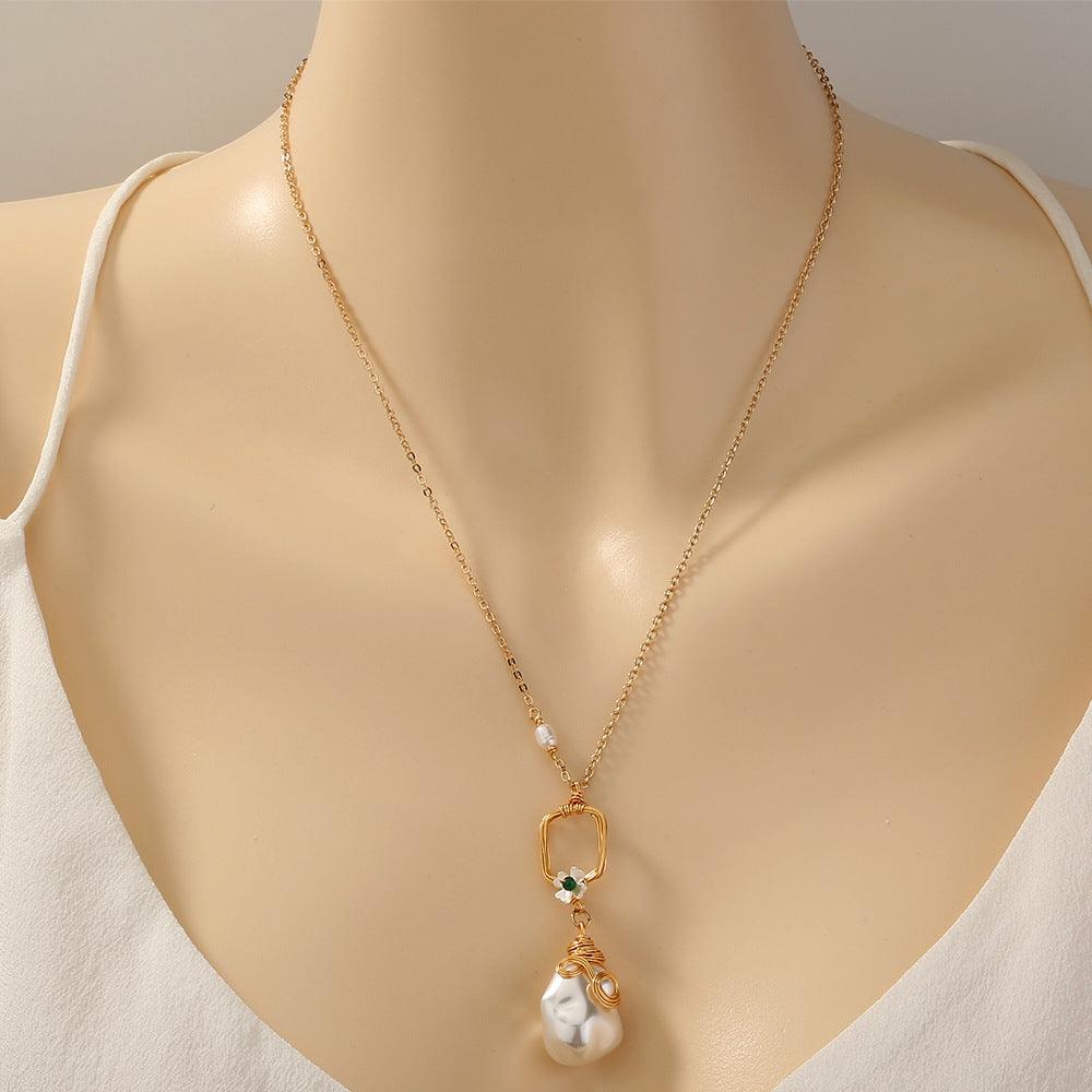Enchanted Garden Natural Pearl Necklace & Earrings - ElineBeryl