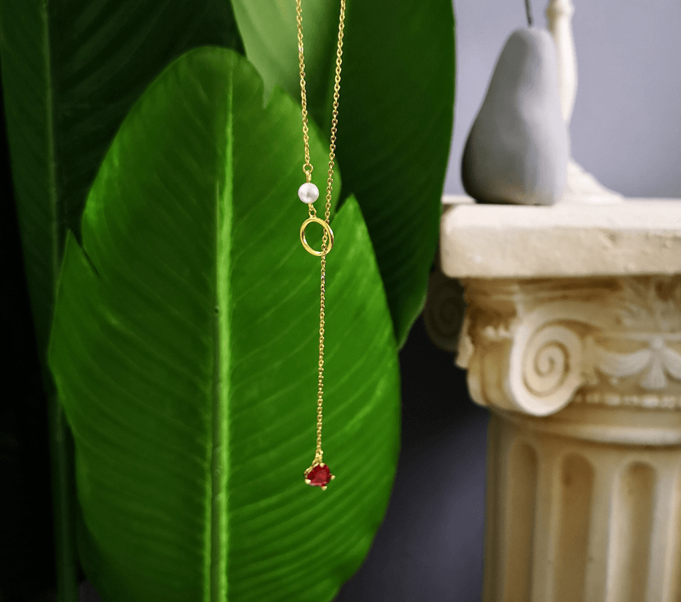 Red Heart Necklace S925 - ElineBeryl
